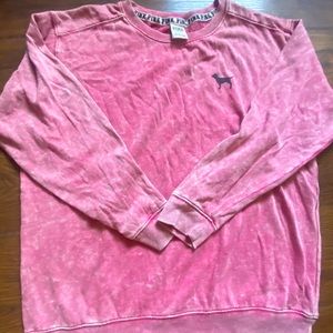 PINK Victoria's Secret Red Vintage Wash Boyfriend Sweatshirt size large